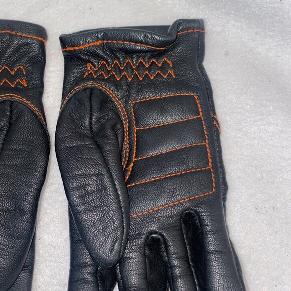 HARLEY DAVIDSON Goatskin Women's Black Leather Motorcycle Riding Gloves Small - Picture 4 of 8